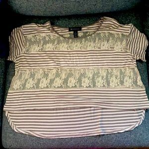 INC Hi-Low Crop Lace Panel Top